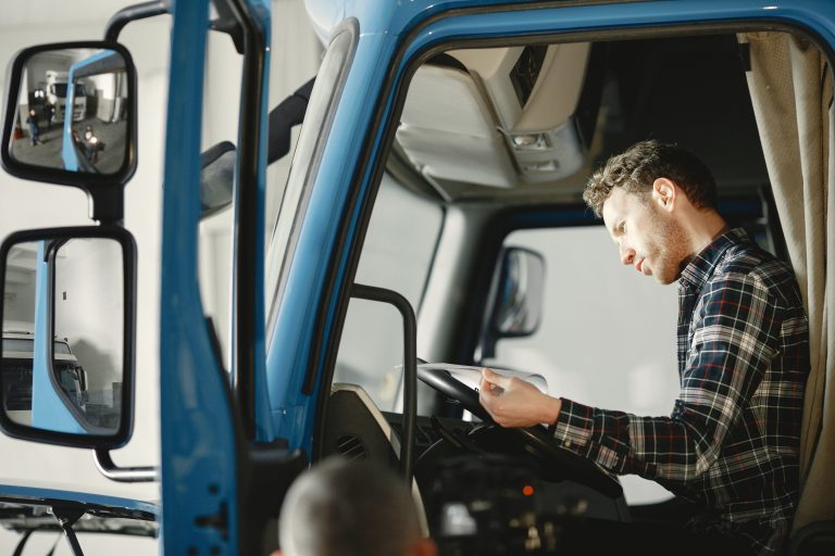 Truck driver working